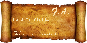 Fejér Aletta névjegykártya